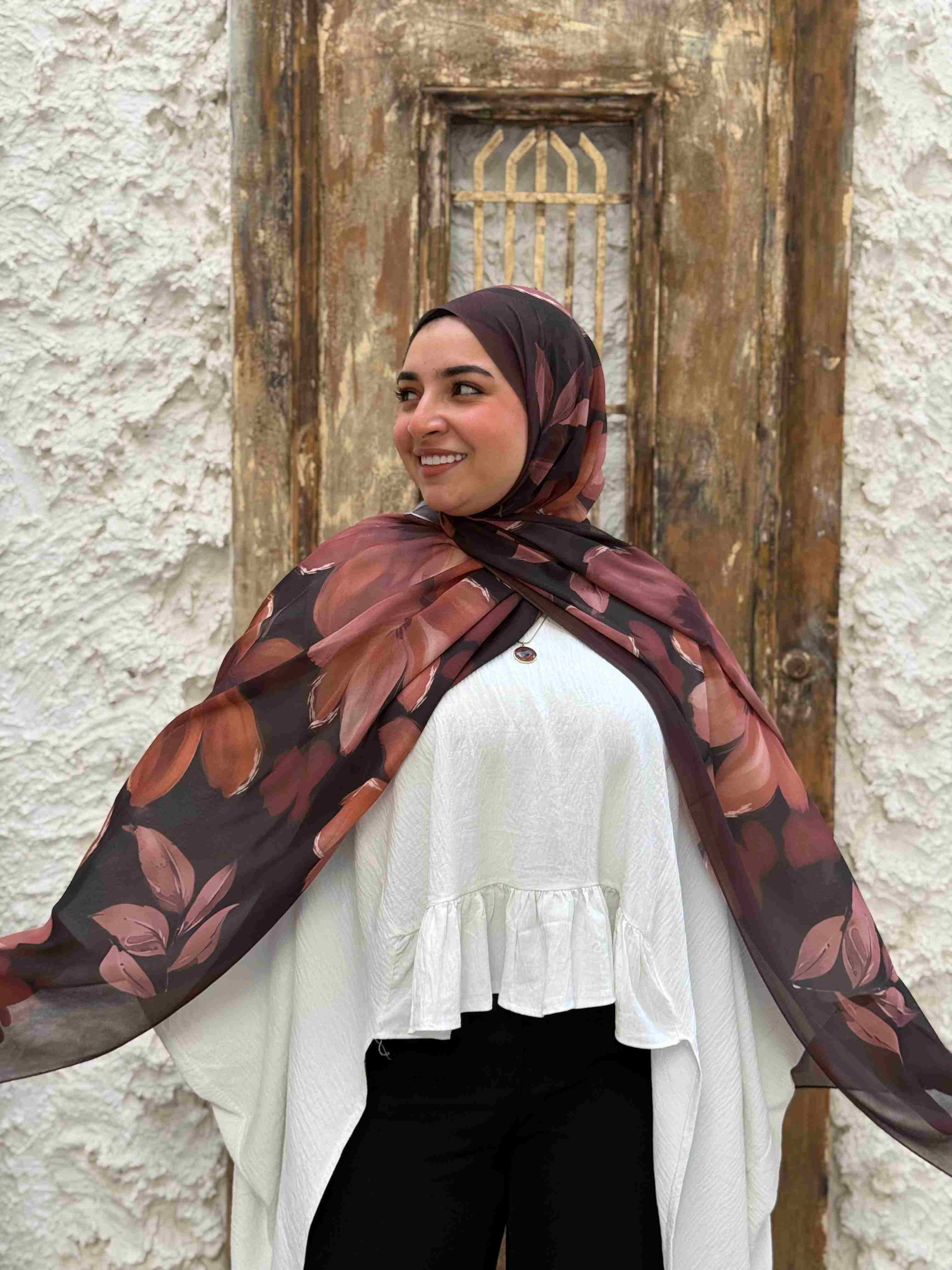 Floral Mocha scarf