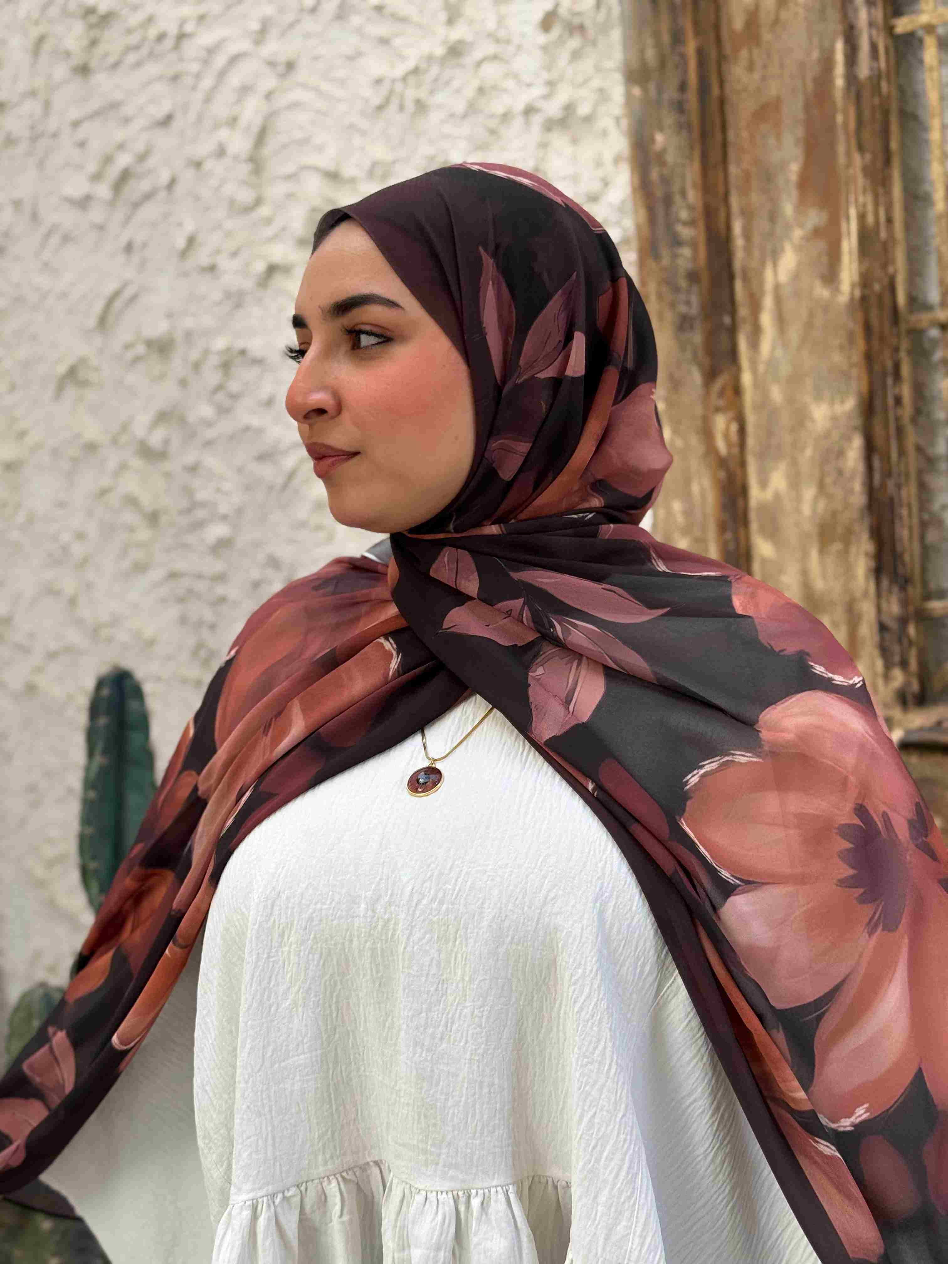 Floral Mocha scarf