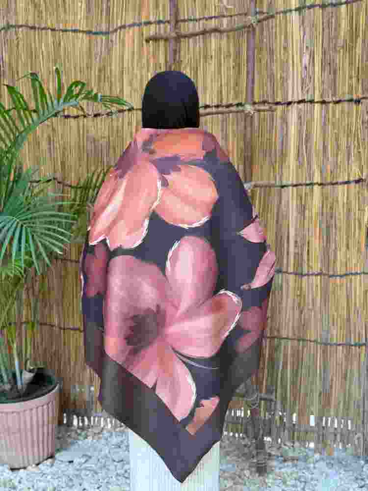 Floral Mocha Shawl - square